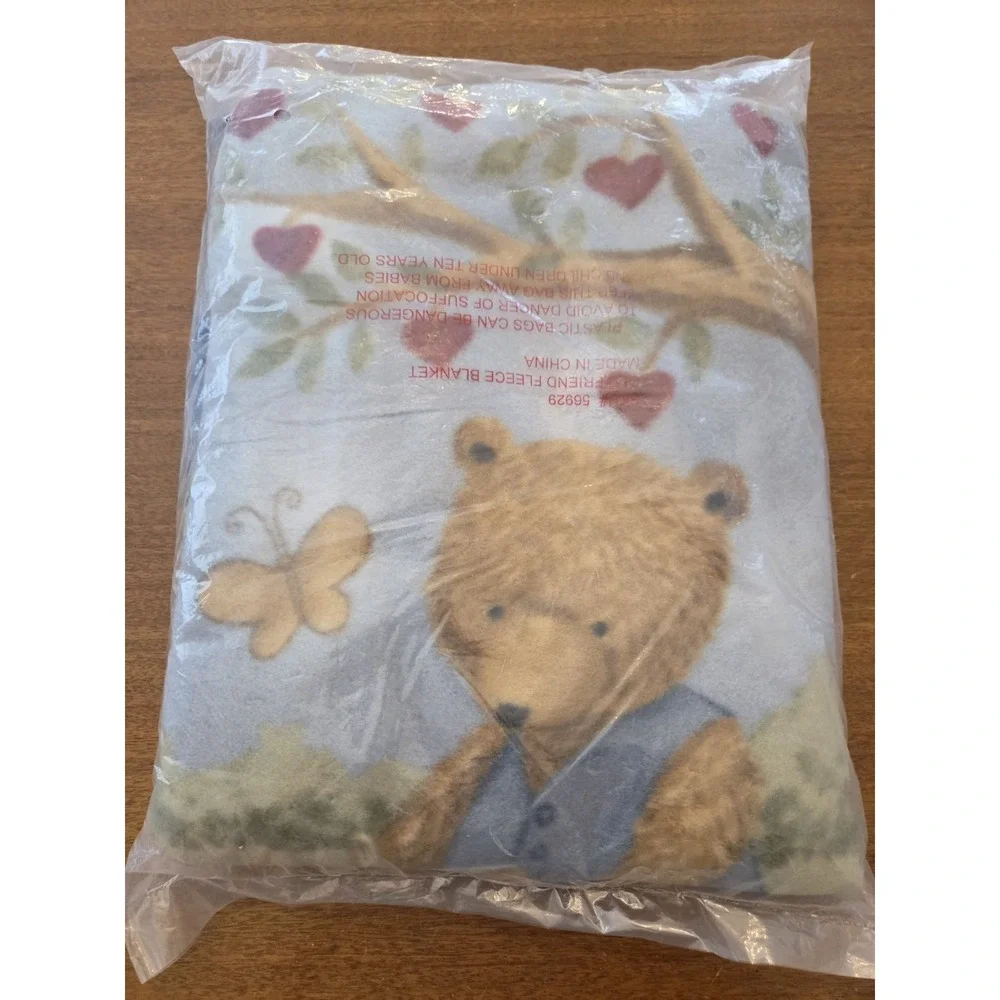 Vtg Old Friend Fleece Teddy Bear Blanket Teresa‎ Krogut Primitive Crafty Cozy